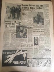 YENİ SABAH GAZETESİ 3 EKİM 1962 YIL :25 SAYI :8462---Ankara 'da İnönü Aleyhtarı bir Nümayiş Yumrukla Bastırıldı --Tünel 'in  kayışı  gecikti --Kurutluoğlu  Kusur  Hastanede Dedi --Özlen  Yetkin  'e  sert cevap  verdi ---Gece yarısı  su içinde kaldılar --Senato 'nun  gizli celsesine  Milletvekili  kabul  edilmedi ---Bir Firarinin  Düşündürdükleri :Siyavuşgil --Açıkta gıda satışları bir türlü  önlenemiyor ----Sinemalar :Atlas :Kızım İçin ,İnci :Meteliksiz Aşıklar ,Saray :Cehennem Ateşi --İmam Hasan 100 bin  kişilik  ordu topladı ---Amerika  da  ırk  ayrımı  tarafları  olan 2214  kişi  nezarette --B.B-Sami Frey ile Evlenecek mi ----Galatasaray ,Polonya 'nın  Bytom  takımı  ile karşılaşacak --Fenerbahçe -All Strsa bu gece oynuyor --Altınordu İstanbul da çok iddialı --Spajiç ,Beşiktaş idare heyetini  dün itham etti ---