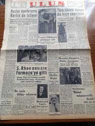 Ulus Gazetesi - 28 Kasım 1953 - Hüseyin Cahit Yalçın - Ruslar Konferansı Berlin'de İstiyor - Fransız Hükümeti Güvenoyu Aldı- Yürürlükteki Kanun Da Hiçe Sayılıyor - Güney Kore Cumhurbaşkanı Syngman Rhee Ansızın Formoza'ya Gitti - Mustafa Şadi Yaşat'ın Duruşması - Kunuri Zaferinin Yıldönümü - Merzuka Akçam'ın Dünkü Duruşması - Türkiye Bankalar Birliği Kuruldu - Namık Zeki Aral - Başbakan Adnan Menderes - Güzel Gözlü Yosma Yazan Pierre Decourcelle Yazı Dizisi - Ankara Veremle Savaş Derneğinin Yemekli Konseri - Sümerbank - Müthiş Bir Cinayetin Hikayesi Yazı Dizisi - Arap Aleminin Ses ve Raks Yıldızı Kadriye Hilmi Suudi - Güven Otobüsleri - Baykara'nın Serüvenleri Gecenin Kanatları Çizgi Roman - Dedektif Bil Morton Esrarlı Şato Çizgi Roman - Bulmaca - Krem Nivea - Karagücü Ve Harb Okulu Liderlik İçin Karşılaşıyor - Büyük Ping Pong Turnuvası - Santranç Turnuvası - Bu Haftaki At Yarışları - Atletizm Federasyonu Başkanı Naili Moran Yurda Döndü - Macar Futbolcularına Birer Ev Hediye Ediliyor