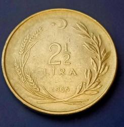 1966 2 1/2 Lira Düz (nadir sene)
