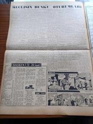 Ulus Gazetesi - 24 Şubat 1958 - Meclis'te Cumhuriyet Halk Partisi Milletvekiline Hücum Edildi- İsmail Rüştü Aksal Dün Basın Toplantısı Yaptı - Cumhuriyet Halk Partisi Meclis Grubu Tebliği - Londra'da Kıbrıs İçin Büyük Miting Yapıldı - Cumhurbaşkanlığı Danıştay Sayıştay Ve İstatistik Bütçeleri Çıktı - Amerika Türkiye Ve Harp Gemisi Veriyor - Fenerbahçe Dün Kasımpaşa'ya Yenildi - Şoförler Cemiyeti Başkanının Demeci A,dan Z'ye Kadar Yedek Parça Yoktur - Karapürçek Yazan M. Sunullah Arısoy Yazı Dizisi - Ardahan Ve Artvin'in Kurtuluşu Yazan Şevki Berker - Viyolonsel Resitali Yarın - Tarihte Bugün Osman Hamdi Bey'in Ölümü - Rus Lideri Kruşçev Batıyı Tehdit Ediyor - Tokat Milletvekili Şahap Kitapçının Konuşmaları - Diyanet İşleri Bütçesi - Ankara İstanbul Radyosu Programı - Silviya Kabiliyet Avcısı Çizgi Roman - Baykara Attila'nın Sesi Çizgi Roman - Osmanlı Bankası - Pamukbank - Havilland Krem - Kurtuluş Sineması - Bir Avuç Toprak Filmi Başrolde Ayhan Işık - Günün Kadını Filmi