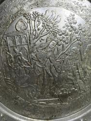 KABARTMA ANTİK DESENLİ İRAN BAKIR TABAK