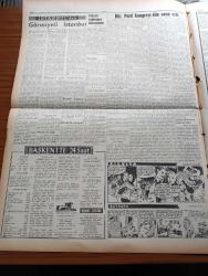 Ulus Gazetesi - 16 Mart 1958 - Batık Üsküdar Vapurunun Ne Gün Çıkacağı Henüz Belli Değil - Alsancak Silosunda Bir İnfilak Oldu - Ordu Takımı Paris'e Gidiyor - Genç Sanatkâr Oktay Dalaysel - İçişleri Bakanı Namık Gedik'i Çok Kızdıran Olay - İran Şahı Şimdilik Evlenmeyecek - Almanya İle Orkestra Şefi Mübadelesi - Hikmet Şimşek - Ankaralı Bir Sokak Köpeği Amerika'ya Götürülüyor - Gazeteciler Cemiyeti Balosu Neşeli Geçti - Cinsel Kudretsizliğin Psikanalitik Cephesi - Hakkı Şinasi Çoruh - Karapürçek Yazan M. Sunullah Arısoy Yazı Dizisi - Nuh'un Ankara Makarnası - Bay Tevfik İleri'nin Milletvekilliği Anlayışı Yazan Bülent Ecevit - Yakup Kadri Karaosmanoğlu - Silviya Kabiliyet Avcısı Çizgi Roman - Baykara Attila'nın Eli Çizgi Roman - İstanbul'dan Yazan Fikret Otyam Yazı Dizisi - Cinayet Rüzgarı Filmi Başrolde James Gagney - Küçük İlanlar- Ankaragücü İle Gençlerbirliği Son Maçı Oynuyor - Anıtkabir Kır Koşusu - Hacettepe Bursa'da Merinos'u Yarıda Kalan Maçta 2 0 Yendi - Emniyet Takımı Düştü