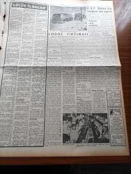 Ulus Gazetesi - 11 Mart 1958 - Lodos Fırtınası Dün Limanları Altüst Etti - İstanbul'da Moda Vapuru Yolcuları Arasında Panik Çıktı - Batık Üsküdar Vapuru Sapana Alındı - Ürdün'e Tecavüz Olursa Türkiye Otomatikman Harbe Mi Girecek - Federal Almanya Ankara Büyükelçisinin Eşi Kızılay'a Kan Verdi - Siyasal Bilgilerde Seçim Faaliyeti - Kahire'de Üniversite Öğrencilerinin Rejim Aleyhine Eylemi - Üsküdar Vapuru Faciasından Kayıp Sayısı Açıklanmadı - Dalkavuk Dalkavukluk Yazan Hakkı Şinasi Çoruh - Karapürçek Yazan M. Sunullah Arısoy - Doçent Sadun Aren Profesör Oldu - Sinema Ve Tiyatro Derneği Kuruldu - Bülent Ecevit Köşe Yazısı - Kıbrıs'ta Türklerin Nümayişi - Yakup Kadri Karaosmanoğlu - CHP İstanbul Balosu - Kafka'dan Milena'ya Mektuplar Çeviren Adalet Cimcoz - Basketbol Federasyon Kupası - Silviya Kabiliyet Avcısı Çizgi Roman - Baykara Attila'nın Eli Çizgi Roman - Fransa'da İdam Cezası Aleyhinde Cereyan Var - CHP Ödemiş İlçe Kongresi Dün Yapıldı - Hacettepe'nin Şampiyonluğunun Hikayesi