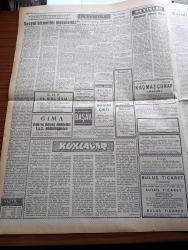 Ulus Gazetesi - 15 Ocak 1959 - 14. Cumhuriyet Halk Partisi Kurultayı Tarafından Kabul Edilen İlk Hedefler Beyannamesi - İmroz Hala Yanıyor Mirador Yeni Bir Patlamayla Sulara Gömüldü - Yakup Kadri Karaosmanoğlu - Emniyet Teşkilatının Genişletilmesi Teklifi Dün Meclis'te Gürültülere Sebep Oldu - CHP Genel Başkanı İsmet İnönü'ye Büyük Sevgi Gösterisi - Şemseddin Günaltay Konuşurken - Kuklalar Yazan Oktay Verel Yazı Dizisi - Einstein Nazariyesini Fiilen Çürütmeye Hazırlanan Bir Genç Öğretim İçin Amerika'ya Gönderilecek - Müjde Kaçmaz Çorap - Kıymetli Ses Sanatkarı Zeki Müren Ankara'da - 14. Kurultayı Özellikleri Yazan Bedii Faik - Memetle Memet Yazan Ve Çizen Tonguç Yaşar - Baykara Tutsak Çizgi Roman - Yorgancıoğlu Karyola Takımı - Celâl Şahin Büyük Sinemada - CHP Kurultayından Resimler - Doğubank - Buick Ve Mercury Kazanma Şansı - Ulus'ta Karadeniz Lokantası - Başak Bisküvileri