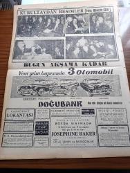Ulus Gazetesi - 15 Ocak 1959 - 14. Cumhuriyet Halk Partisi Kurultayı Tarafından Kabul Edilen İlk Hedefler Beyannamesi - İmroz Hala Yanıyor Mirador Yeni Bir Patlamayla Sulara Gömüldü - Yakup Kadri Karaosmanoğlu - Emniyet Teşkilatının Genişletilmesi Teklifi Dün Meclis'te Gürültülere Sebep Oldu - CHP Genel Başkanı İsmet İnönü'ye Büyük Sevgi Gösterisi - Şemseddin Günaltay Konuşurken - Kuklalar Yazan Oktay Verel Yazı Dizisi - Einstein Nazariyesini Fiilen Çürütmeye Hazırlanan Bir Genç Öğretim İçin Amerika'ya Gönderilecek - Müjde Kaçmaz Çorap - Kıymetli Ses Sanatkarı Zeki Müren Ankara'da - 14. Kurultayı Özellikleri Yazan Bedii Faik - Memetle Memet Yazan Ve Çizen Tonguç Yaşar - Baykara Tutsak Çizgi Roman - Yorgancıoğlu Karyola Takımı - Celâl Şahin Büyük Sinemada - CHP Kurultayından Resimler - Doğubank - Buick Ve Mercury Kazanma Şansı - Ulus'ta Karadeniz Lokantası - Başak Bisküvileri