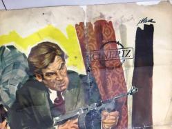 5 CESUR SERSERİ, ORİJİNAL SİNEMA ÇİZİM AFİŞİ - 5 figli di cane, 1969, FİLM AFİŞİ / POSTERİ - DEV BOY - ORİJİNAL - 140 X 100 cm EBADINDA - Original Turkish Big Size Movie Poster - Alfio Caltabiano, Ferdinando Baldi, Alfio Caltabiano, José Gutiérrez Maesso, George Eastman, Wayde Preston, Graziella Granata, Tano Cimarosa, Archie Savage, José Suárez, Nello Pazzafini, Antonella Murgia, Gianni Solaro (RESTORASYON YAPILMIŞ, DÖNEMİNE AİT FİLM AFİŞİ, ÇOK NADİR!)