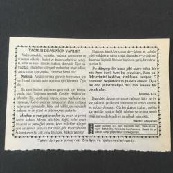 5 TEMMUZ 2001-TAKVİM YAPRAĞI-DOĞUM GÜNÜ HEDİYESİ-HİZMET TAKVİMİ,YAĞMUR DUASI NİÇİN YAPILIR