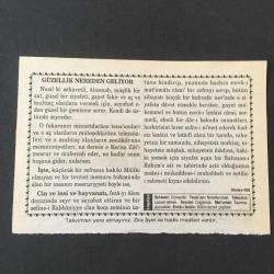 25 TEMMUZ 2001-TAKVİM YAPRAĞI-DOĞUM GÜNÜ HEDİYESİ-HİZMET TAKVİMİ,GÜZELLİK NEREDEN GELİYOR