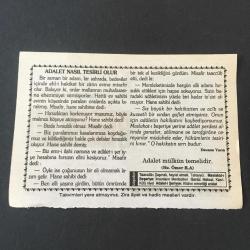 1 AĞUSTOS 2001-TAKVİM YAPRAĞI-DOĞUM GÜNÜ HEDİYESİ-HİZMET TAKVİMİ,EYYAMI BAHUR UN BAŞLAMASI,OSMAN GAZİNİN VEFATI 1325,KIBRISIN FETHİ 1571,ADALET NASIL TESİRLİ OLUR