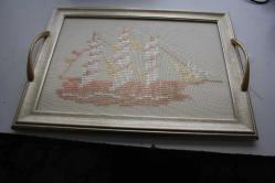 EL YAPIMI TEPSİ  DETAYLAR RESİMLERDE (İSİMSİZ DEMİR RAF