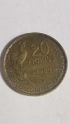 FRANSA 1952   20 FRANKS