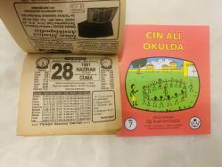 28 Haziran 1991 hediyelik orijinal Türkiye gazetesi takvim yaprağı (Cin Ali kitabı hediyeli:)