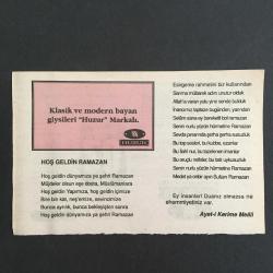 20 OCAK 1997-TAKVİM YAPRAĞI-DOĞUM GÜNÜ HEDİYESİ-HUZUR TAKVİMİ,İMAM I ŞAFİİ NİN VEFATI,820,DARULACEZENİN KURULUŞU 1895,SARAYBOSNADA 800 KADAR CAMİ SIRPLAR TARAFINDAN YERLE BİR EDİLDİ 1993,ÇUCUĞUNUZA İSİM,HOŞ GELDİN RAMAZAN