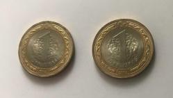 2012 SAYIŞTAYIN 150.YILI HATIRA PARASI  1 LİRA  (Kenar yazıları Ters/Düz) 2 adet