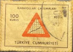 Mektup Zarfından Kesilmiş  / Postadan Geçmiş Pul Filateli - Damgalı - KARAYOLLARI ÇALIŞMALARI, 100 KURUŞ - Türkiye Cumhuriyeti