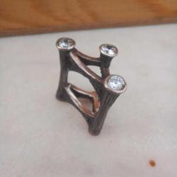 Tria Gümüş Kadın Yüzük,925 ayar,23 gram