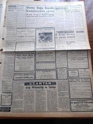 Ulus Gazetesi - 14 Mart 1957 - Hüseyin Cahit Yalçın - Devletkuşu Yazan Orhan Kemal Yazı Dizisi - İsmet İnönü İstanbul'da - Gazze'nin İdaresi Mısır'a Devroluyor - Türkiye Köylü Partisi Bir Tebliğ Yayınladı - Gazze İsrail Telefon Hattı Halk Tarafından İmha Edildi - Eisenhower'in Ortadoğu Meselelerine Dair Demeci - Tıp Bayramı Bugün Törenle Kutlanacak - Ordu Takımımız İtalya'ya Bir Golle Kaybetti - Kıbrıs'ta Azılı Bir EOKA'cı Yakalandı - Suriye'de Petrol Pompaları Tekrar Tamir Edilmeyecek Devlet Demir Yolları Lokavtı - Rock And Roll Liberace Yazan İlhan K. Mimaroğlu - Güney Doğu Asya'da Komünizmle Savaş - Beş Hasta Var Büyük Türk Filmi Başrolde Muzaffer Tema Nedret Güvenç - Arap Milliyetçiliği Ve Türkiye Yazan Bülent Ecevit - Yakup Kadri Karaosmanoğlu - Cep Tiyatrosu Yazan Orhan Kemal - Bugün Lider Ankaragücü Lig Altıncısı Yolspor İle Oynuyor - Okyayüz Kupası Boks Maçları - Silviya Kobay'ın Hikayesi Çizgi Roman - Baykara Hz. Süleymanın Taşı Çizgi Roman - Ankara Makarnası - Haftanın İzleri