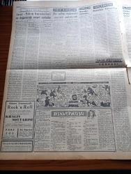 Ulus Gazetesi - 13 Mart 1957 - Devletkuşu Yazan Orhan Kemal Yazı Dizisi - Hüseyin Cahit Yalçın - İsmet İnönü İzmir'den İyi İntibalarla Ayrıldı - Truman Doktrini Dün Kutlandı - Suriye Bize Nota Vermiş Değildir - Erzurum'un Kurtuluşu Kutlandı - Ordu Takımımız Bugün İtalya İle Karşılaşıyor - Yeni Dünya Çizen Yurdakul Mehteroğlu - Başkentte Çok Başıboş Köpek Var - Rusya Suriye Ve Mısır'a Bol Silah Gönderiyor - Yakup Kadri Karaosmanoğlu - İran Şahı Hacı Olacak - Bağdat Paktı Ve Eisenhower Doktrini Yazan Bülent Ecevit - Bir Kadın Olarak Yazan Sevgi Batur - Selim Sırrı Tarcan - Silviya Kobay'ın Hikayesi Çizgi Roman - Baykara Hz. Süleymanın Taşı Çizgi Roman - Ankara Makarnası - Bahattin Esendemir Gecesi - Abdullah Yüce - Şehrazat - Sevim Tanürek - Özcan Tekgül - Tokalon Kremi - Koç Otobüsleri - Stil Kunduraları - Muhabank - Terzi İrfan Baydar - Beyoğlu Mobilya - Muzaffer Tema - Nedret Güvenç - Beş Hasta Var Büyük Türk Filmi - Settar Körmükçü