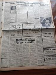 Ulus Gazetesi - 9 Mart 1957 - Devletkuşu Yazan Orhan Kemal Yazı Dizisi - Hüseyin Cahit Yalçın - NATO Başkomutanı General Norstad'ın Basına Demeci- İsmet İnönü Bugün İzmir'e Gidiyor - Profesör Turhan Feyzioğlu Basın Hürriyeti Teminatından Biri Mahkeme İstiklalidir - İsrail Gazze'yi Dün Teslim Etti - Hariciye Nazırı Averoff Yunanistan Kıbrıs İçin Üçlü Konferansa Asla Katılmayacaktır Dedi - Doktor Rebi Barkın - Dert Halini Alan Bir İş Otobüs - Film Tenkitleri Haberler Yazan Adnan Ufuk - Cinsel Ruhsal Sosyal Hayatımız - Yakup Kadri Karaosmanoğlu - Dümbüllü İsmail Ankara Radyosunda - Silviya Kobay'ın Hikayesi Çizgi Roman - Baykara Hz. Süleymanın Taşı Çizgi Roman - Troilos İle Kressida Yazan Hasan Can - Beş Şampiyondan Üçüncüsü Boksör Kemal Yalçınkaya - Çetin Ceviz Beykoz Bugün Beşiktaş'a Karşı - 19 Mayıs Stadyumunun İlave İnşaatı - Vita Mutbak Margarini - Ankara Makarnası - Yurdumuzun Medarı İftiharı Şahin Tekler - Ankaragücü Yolspor Maçı - Ordu Takımı Fenerbahçe'yi Zor Yendi