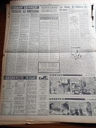 Ulus Gazetesi - 9 Mart 1957 - Devletkuşu Yazan Orhan Kemal Yazı Dizisi - Hüseyin Cahit Yalçın - NATO Başkomutanı General Norstad'ın Basına Demeci- İsmet İnönü Bugün İzmir'e Gidiyor - Profesör Turhan Feyzioğlu Basın Hürriyeti Teminatından Biri Mahkeme İstiklalidir - İsrail Gazze'yi Dün Teslim Etti - Hariciye Nazırı Averoff Yunanistan Kıbrıs İçin Üçlü Konferansa Asla Katılmayacaktır Dedi - Doktor Rebi Barkın - Dert Halini Alan Bir İş Otobüs - Film Tenkitleri Haberler Yazan Adnan Ufuk - Cinsel Ruhsal Sosyal Hayatımız - Yakup Kadri Karaosmanoğlu - Dümbüllü İsmail Ankara Radyosunda - Silviya Kobay'ın Hikayesi Çizgi Roman - Baykara Hz. Süleymanın Taşı Çizgi Roman - Troilos İle Kressida Yazan Hasan Can - Beş Şampiyondan Üçüncüsü Boksör Kemal Yalçınkaya - Çetin Ceviz Beykoz Bugün Beşiktaş'a Karşı - 19 Mayıs Stadyumunun İlave İnşaatı - Vita Mutbak Margarini - Ankara Makarnası - Yurdumuzun Medarı İftiharı Şahin Tekler - Ankaragücü Yolspor Maçı - Ordu Takımı Fenerbahçe'yi Zor Yendi