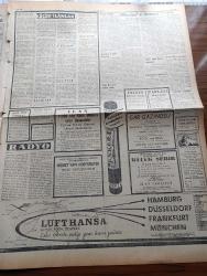 Ulus Gazetesi - 9 Mart 1957 - Devletkuşu Yazan Orhan Kemal Yazı Dizisi - Hüseyin Cahit Yalçın - NATO Başkomutanı General Norstad'ın Basına Demeci- İsmet İnönü Bugün İzmir'e Gidiyor - Profesör Turhan Feyzioğlu Basın Hürriyeti Teminatından Biri Mahkeme İstiklalidir - İsrail Gazze'yi Dün Teslim Etti - Hariciye Nazırı Averoff Yunanistan Kıbrıs İçin Üçlü Konferansa Asla Katılmayacaktır Dedi - Doktor Rebi Barkın - Dert Halini Alan Bir İş Otobüs - Film Tenkitleri Haberler Yazan Adnan Ufuk - Cinsel Ruhsal Sosyal Hayatımız - Yakup Kadri Karaosmanoğlu - Dümbüllü İsmail Ankara Radyosunda - Silviya Kobay'ın Hikayesi Çizgi Roman - Baykara Hz. Süleymanın Taşı Çizgi Roman - Troilos İle Kressida Yazan Hasan Can - Beş Şampiyondan Üçüncüsü Boksör Kemal Yalçınkaya - Çetin Ceviz Beykoz Bugün Beşiktaş'a Karşı - 19 Mayıs Stadyumunun İlave İnşaatı - Vita Mutbak Margarini - Ankara Makarnası - Yurdumuzun Medarı İftiharı Şahin Tekler - Ankaragücü Yolspor Maçı - Ordu Takımı Fenerbahçe'yi Zor Yendi
