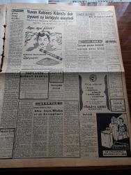Ulus Gazetesi - 7 Mart 1957 - Devletkuşu Yazan Orhan Kemal Yazı Dizisi - Hüseyin Cahit Yalçın Yazı Dizisi - İsmet İnönü İstanbul'a Gitti - Ortadoğu'ya Amerikan Teminatı Kabul Edildi - İsrail Gazze'den Ayrıldı - Üsküdar Yangın Tehlikesi Atlattı - İstanbul CHP Geçici İl İdare Kurulu Teşkil Edildi-  Geceyarısı Bulvarda Rock'n Roll - Suriye Başbakanı Sabri El Aseli Milliyetçiler Hakkındaki Kararı Dün İmzaladı - Adalet'e Kaybeden Galatasaray Namağlup Unvanını Kaybetti - Çocuk Haklarını Müdafaa Cemiyeti - Muammer Aksoy - Garanti Bankası - İsim Konusu Gene Carmen Bir Musiki Tarihi - Türk Amerikan Kadınlar Derneğinin Yemekli Toplantısı - Yunan Kabinesi Kıbrıs'a Dair Siyaseti Oy Birliğiyle Onayladı - Birleşmiş Milletlerde Durum Yazan Bülent Ecevit - Dansöz Nana'nın Suçu Basına Girmiyor - Ankaragücü Dün Hilali 14 0 Yenerek Gol Rekoru Kırdı - Silviya Kobay'ın Hikayesi Çizgi Roman - Baykara Hz. Süleymanın Taşı - Buğday Bankası - Ankaragücü'lü Ertan Gol Krallığında Başta - Mim Uykusuz Karikatür