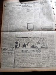 Ulus Gazetesi - 6 Mart 1957 - Devletkuşu Yazan Orhan Kemal Yazı Dizisi - Hüseyin Cahit Yalçın - İsrail Gazze'den Üç Haftada Çekilecek - İsrail'de Büyük Çapta Nümayişler Yapıldı - Suriyeli 2 Önemli Şahıs Hasan El Atraş ile Salah Çiçekli Bize Sığındı - Sırrı Atalay'ın Duruşması Iğdır Ağır Ceza'da Başladı - Süreyya Babür'ün İcat Ettiği Islıkla Motor Durduran Cihaz - Oktay Engin Selanikte Gıyaben Yargılanıyor - Ünlü Rus Yazarı Nicouline Ankara'da - CHP Genel Başkanı İsmet İnönü - Doktor Rebii Barkın'ın Broşürü Savcılık Tarafından Toplatıldı - Delilsiz İsnatlar Yazan Doçent Doktor Muammer Aksoy - Tanınmış Bir Kanser Uzmanı Evarts A. Graham Öldü - Canlı Köşkün Esrarı Yazan Bülent Ecevit - Migros'tan 30 Gram Kahve Almak İçin 10 Liralık Eşya Almak Şart - Yakup Kadri Karaosmanoğlu - Kazazedeler Adası Kefken - Cemal Nadir Güler - Silviya Kobay'ın Hikayesi Çizgi Roman - Baykara Hz. Süleyman Taşı Çizgi Roman - Ankara İstanbul Radyosu Programı - Galatasaray'ın Çetin Rakibi Adalet - Tülin Korman