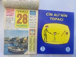 28 Temmuz 1986 hediyelik orijinal Ülkü takvim yaprağı (Cin Ali kitabı hediyeli:)