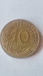 FRANSA 1982  10 CENTIMES