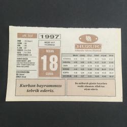 18 NİSAN 1997 -TAKVİM YAPRAĞI-DOĞUM GÜNÜ HEDİYESİ-HUZUR TAKVİMİ,TÜRK YUNAN SAVAŞININ BAŞLAMASI,1879,EİNSTEİN İN ÖLÜMÜ,1955,MANİSA MESİR ŞENLİKLERİ,ÇOCUĞUNUZA İSİM,İLİM VE AMEL,EN UZUN İSİM