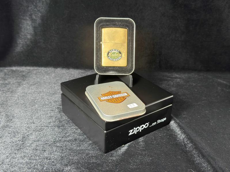 1998 Orijinal Vintage Zippo Harley Davidson Rules Motorcyles EST