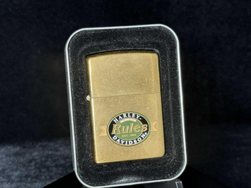 1998 Orijinal Vintage Zippo Harley Davidson Rules Motorcyles EST