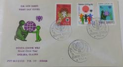 1979 DÜNYA ÇOCUK YILI FDC İLK GÜN ZARFI ORİJİNAL NADİR ÜÇ MÜHÜRLÜ 2ÜÜ1R NADİR