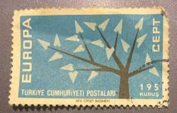 Mektup Zarfından Kesilmiş  / Postadan Geçmiş Pul Filateli - Damgalı - EUROPA CEPT, 195 KURUŞ - Türkiye Cumhuriyeti