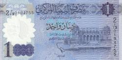 Libya, 1 Dinar, Çil, Polimer
