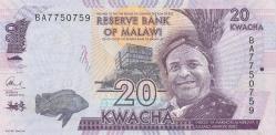Malawi, 20 Kwacha, Çil, 2016 basımlı