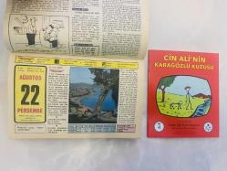 22 Ağustos 1974 hediyelik orijinal Hürriyet takvim yaprağı (Cin Ali kitabı hediyeli:)