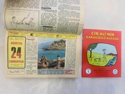 24 Ağustos 1974 hediyelik orijinal Hürriyet takvim yaprağı (Cin Ali kitabı hediyeli:)