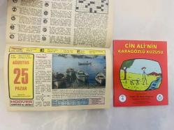25 Ağustos 1974 hediyelik orijinal Hürriyet takvim yaprağı (Cin Ali kitabı hediyeli:)