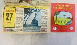 27 Ağustos 1974 hediyelik orijinal Hürriyet takvim yaprağı (Cin Ali kitabı hediyeli:)