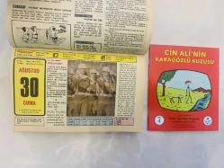 30 Ağustos 1974 hediyelik orijinal Hürriyet takvim yaprağı (Cin Ali kitabı hediyeli:)