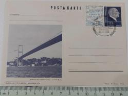 1974 PORTA KARTI BOĞAZİÇİ KÖPRÜSÜ(İSTANBUL) MANZARALI NADİR DAMGALI AN241 İSFİLA NOLU RR1A ÇOK NADİRDİR
