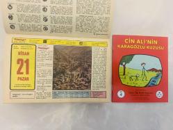 21 Nisan 1974 hediyelik orijinal Hürriyet takvim yaprağı (Cin Ali kitabı hediyeli:)