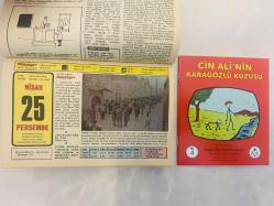 25 Nisan 1974 hediyelik orijinal Hürriyet takvim yaprağı (Cin Ali kitabı hediyeli:)