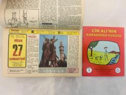 27 Nisan 1974 hediyelik orijinal Hürriyet takvim yaprağı (Cin Ali kitabı hediyeli:)