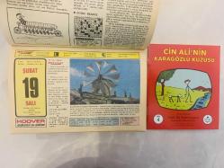 19 Şubat 1974 hediyelik orijinal Hürriyet takvim yaprağı (Cin Ali kitabı hediyeli:)