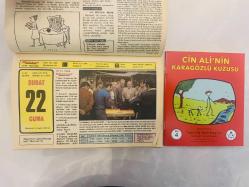 22 Şubat 1974 hediyelik orijinal Hürriyet takvim yaprağı (Cin Ali kitabı hediyeli:)