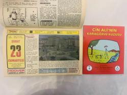 23 Şubat 1974 hediyelik orijinal Hürriyet takvim yaprağı (Cin Ali kitabı hediyeli:)