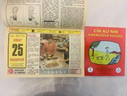 25 Şubat 1974 hediyelik orijinal Hürriyet takvim yaprağı (Cin Ali kitabı hediyeli:)