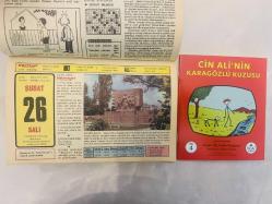 26 Şubat 1974 hediyelik orijinal Hürriyet takvim yaprağı (Cin Ali kitabı hediyeli:)